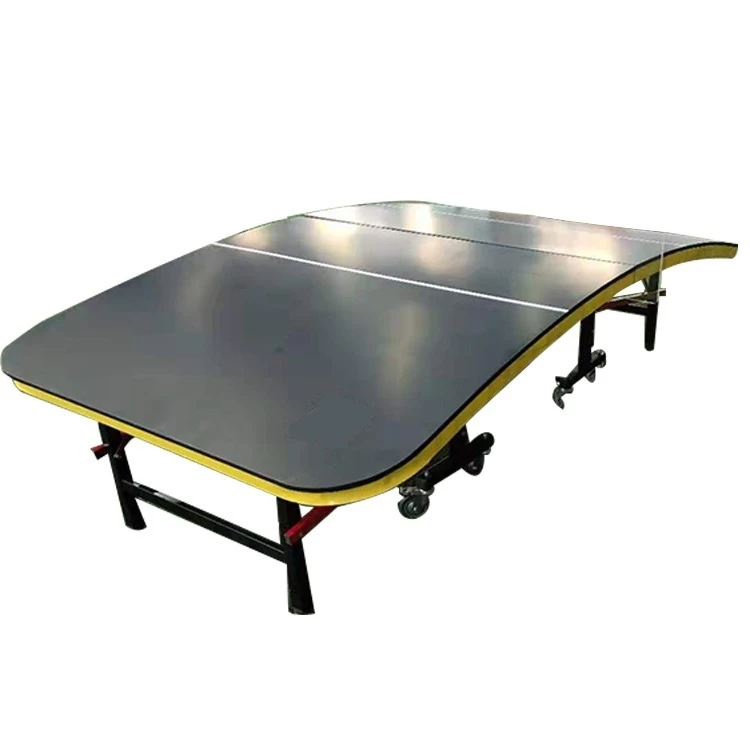 שולחן טניס רגל מעוקל מתקפל TIK TAK תוצרת PACIFIX. מתאים למוסדות חינות ומשרדי עבודה